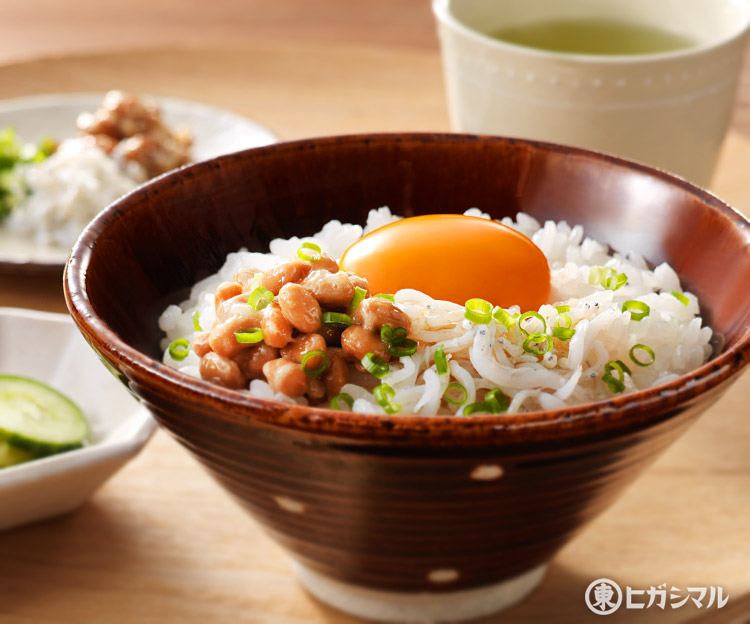 玉子かけごはん 納豆&しらすのっけ