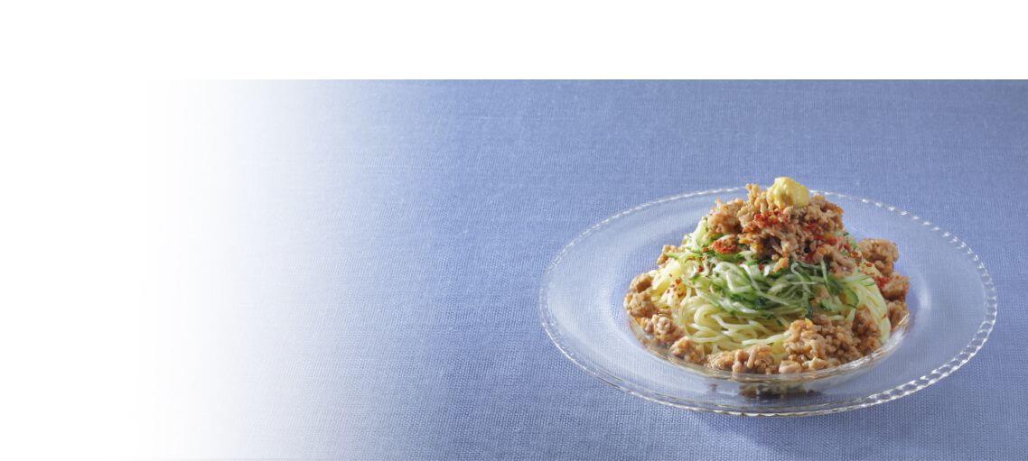 レシピ画像：肉そぼろのピリ辛あえ麺