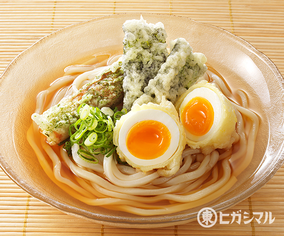 冷やし天ぷらのっけうどん