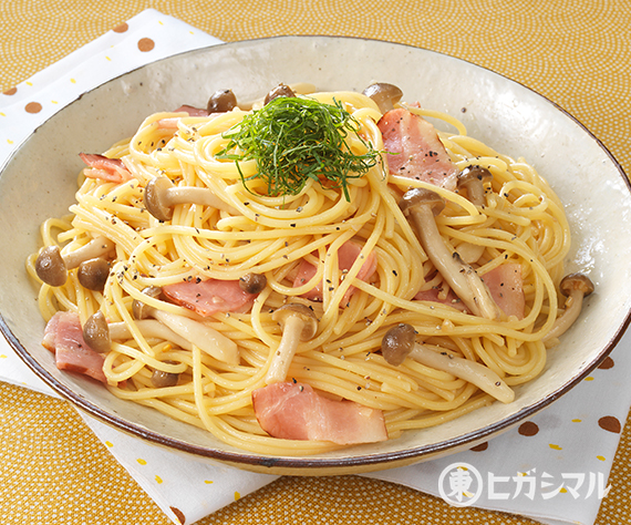 ベーコンとしめじの<br>和風パスタ