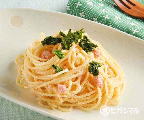 炒めたらこと青のりのパスタ