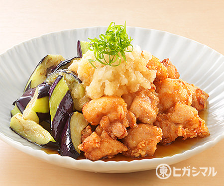 揚げなすと鶏肉の和風おろしかけのレシピ 作り方 和食がいっぱい ヒガシマルレシピ ヒガシマル醤油