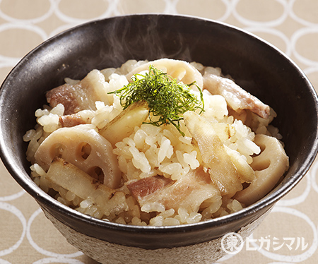 根菜と豚肉の炊き込みごはん