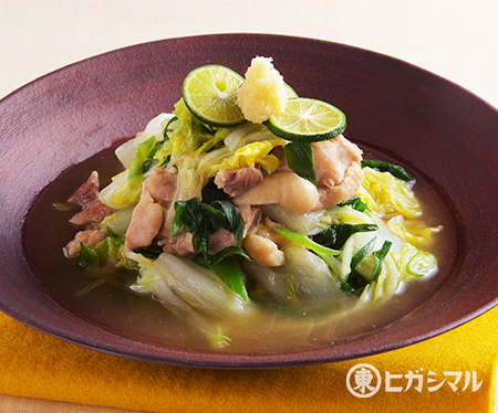 白菜と青ねぎと鶏肉のたっぷり煮込み