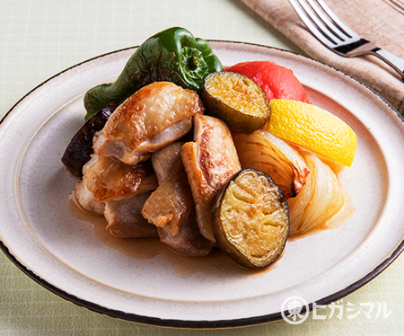 鶏と夏野菜のソテーのレシピ 作り方 和食がいっぱい ヒガシマルレシピ ヒガシマル醤油