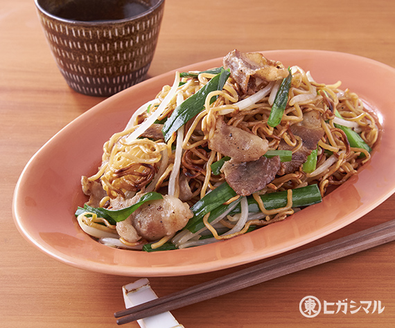 豚肉ともやしの牡蠣だし醤油焼きそば