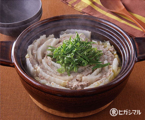 白菜とひき肉のミルフィーユ鍋