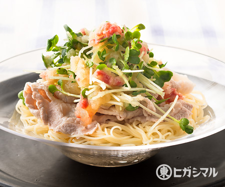 豚しゃぶの梅おろしパスタ