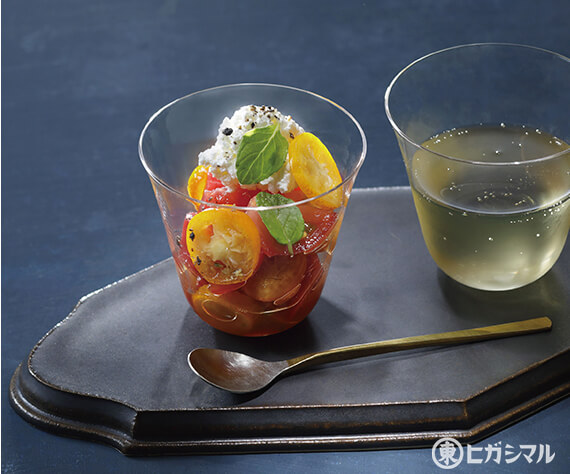 きんかんとトマトのカッテージチーズあえ