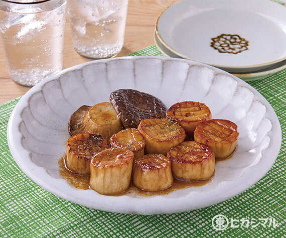 エリンギのバター牡蠣だし醤油焼き
