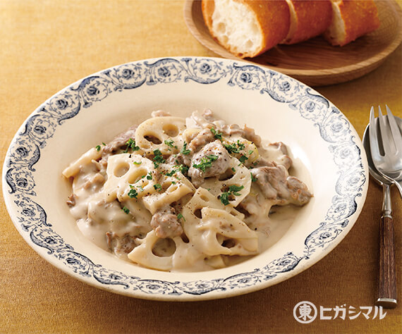 牛肉とれんこんのクリーム煮