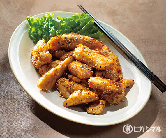 鶏むね肉のスパイシー牡蠣だれ炒め