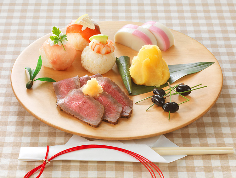 カジュアルなワンプレートのおせちの盛りつけ方