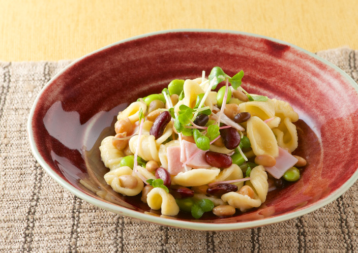 レシピ画像：ショートパスタと豆のサラダ